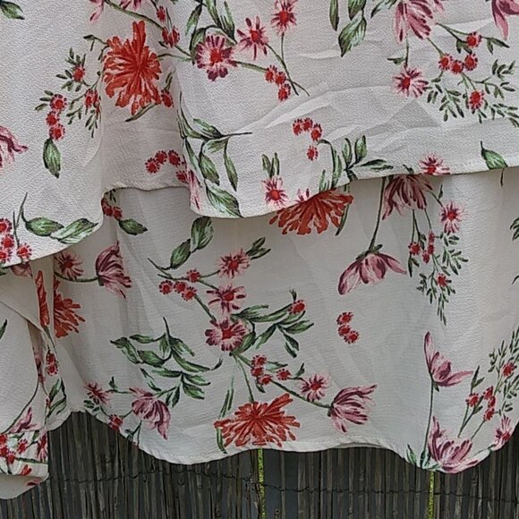 Ces Femme Blouse Cream Floral - No Size Tag - See Measurements - Picture 5 of 14